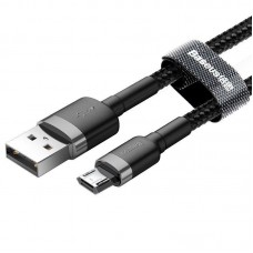 Laidas USB - USB micro 2m 1.5A pintas (dvipusis) juodas (black) Baseus 